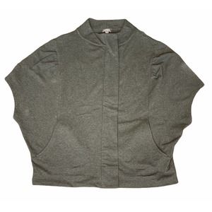Lilla P Grey Zip Front Top Size Medium